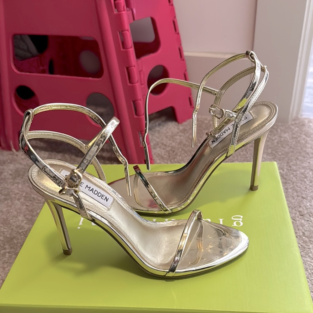 Steve Madden Gold Strappy Heels